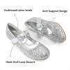 DREAM PAIRS Girls Mary Jane Dress Shoes Pumps Low Heels Flower Party Wedding Princess(Silver-glitter)
