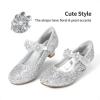 DREAM PAIRS Girls Mary Jane Dress Shoes Pumps Low Heels Flower Party Wedding Princess(Silver-glitter)