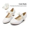 DREAM PAIRS Girls Mary Jane Dress Shoes Pumps Low Heels Flower Party Wedding Princess(White)