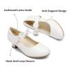 DREAM PAIRS Girls Mary Jane Dress Shoes Pumps Low Heels Flower Party Wedding Princess(White)