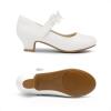 DREAM PAIRS Girls Mary Jane Dress Shoes Pumps Low Heels Flower Party Wedding Princess(White)