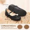 DREAM PAIRS Girls Mary Jane Dress Shoes for Toddler Heart Rhinestone Front Bow Ballerina Flat (Toddler/Little Kid)(Black)