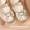 DREAM PAIRS Girls Mary Jane Dress Shoes for Toddler Heart Rhinestone Front Bow Ballerina Flat (Toddler/Little Kid)(Gold)
