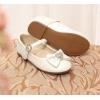 DREAM PAIRS Girls Mary Jane Dress Shoes for Toddler Heart Rhinestone Front Bow Ballerina Flat (Toddler/Little Kid)(Ivory/Pu)