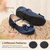 DREAM PAIRS Girls Mary Jane Dress Shoes for Toddler Heart Rhinestone Front Bow Ballerina Flat (Toddler/Little Kid)(Navy/Satin)