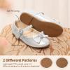 DREAM PAIRS Girls Mary Jane Dress Shoes for Toddler Heart Rhinestone Front Bow Ballerina Flat (Toddler/Little Kid)(Silver)