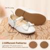 DREAM PAIRS Girls Mary Jane Dress Shoes for Toddler Heart Rhinestone Front Bow Ballerina Flat (Toddler/Little Kid)(White)