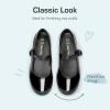 DREAM PAIRS Girls Mary Jane Flats School Uniform Dress Shoes(All Black)