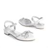 DREAM PAIRS Girls Sandals Closed Toe Dress Low Heels Pointed Toe Pump Flower Shoes for Little Big Kids Wedding Princess Party(White)