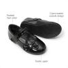 DREAM PAIRS Toddler Girls Dress Shoes Mary Jane Flats, Girls School Uniform Flats Bow Ballerina Shoes(Black/Pat)