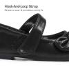 DREAM PAIRS Toddler Girls Dress Shoes Mary Jane Flats, Girls School Uniform Flats Bow Ballerina Shoes(Black/Suede)