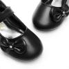 DREAM PAIRS Toddler Girls Dress Shoes Mary Jane Flats, Girls School Uniform Flats Bow Ballerina Shoes(Black-pu)