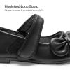 DREAM PAIRS Toddler Girls Dress Shoes Mary Jane Flats, Girls School Uniform Flats Bow Ballerina Shoes(Black-pu)