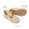 DREAM PAIRS Toddler Girls Dress Shoes Mary Jane Flats, Girls School Uniform Flats Bow Ballerina Shoes(Gold/Glitter)
