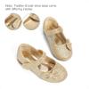 DREAM PAIRS Toddler Girls Dress Shoes Mary Jane Flats, Girls School Uniform Flats Bow Ballerina Shoes(Gold/Glitter)