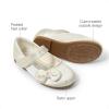 DREAM PAIRS Toddler Girls Dress Shoes Mary Jane Flats, Girls School Uniform Flats Bow Ballerina Shoes(Ivory/Satin)