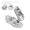 DREAM PAIRS Toddler Girls Dress Shoes Mary Jane Flats, Girls School Uniform Flats Bow Ballerina Shoes(Silver/Glitter)