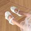 DREAM PAIRS Toddler Girls Dress Shoes Mary Jane Flats, Girls School Uniform Flats Bow Ballerina Shoes(White/Pat)