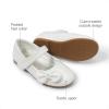 DREAM PAIRS Toddler Girls Dress Shoes Mary Jane Flats, Girls School Uniform Flats Bow Ballerina Shoes(White/Pat)