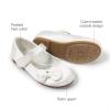 DREAM PAIRS Toddler Girls Dress Shoes Mary Jane Flats, Girls School Uniform Flats Bow Ballerina Shoes(White/Satin)