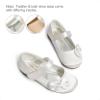 DREAM PAIRS Toddler Girls Dress Shoes Mary Jane Flats, Girls School Uniform Flats Bow Ballerina Shoes(White/Satin)