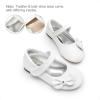 DREAM PAIRS Toddler Girls Dress Shoes Mary Jane Flats, Girls School Uniform Flats Bow Ballerina Shoes(White-pu)