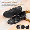 DREAM PAIRS Toddler Girl’s Dress Shoes Mary Jane Rhinestone Ballerina Flat for Party, Birthday, Performance, Wedding(Black)