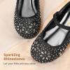 DREAM PAIRS Toddler Girl’s Dress Shoes Mary Jane Rhinestone Ballerina Flat for Party, Birthday, Performance, Wedding(Black)