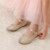 DREAM PAIRS Toddler Girl’s Dress Shoes Mary Jane Rhinestone Ballerina Flat for Party, Birthday, Performance, Wedding(Gold)