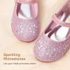 DREAM PAIRS Toddler Girl’s Dress Shoes Mary Jane Rhinestone Ballerina Flat for Party, Birthday, Performance, Wedding(Pink)