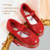 DREAM PAIRS Toddler Girl’s Dress Shoes Mary Jane Rhinestone Ballerina Flat for Party, Birthday, Performance, Wedding(Red)