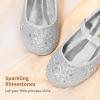 DREAM PAIRS Toddler Girl’s Dress Shoes Mary Jane Rhinestone Ballerina Flat for Party, Birthday, Performance, Wedding(Silver)