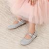 DREAM PAIRS Toddler Girl’s Dress Shoes Mary Jane Rhinestone Ballerina Flat for Party, Birthday, Performance, Wedding(Silver)