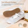 DREAM PAIRS Toddler Girl’s Dress Shoes Mary Jane Rhinestone Ballerina Flat for Party, Birthday, Performance, Wedding(White)
