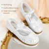 DREAM PAIRS Toddler Girl’s Dress Shoes Mary Jane Rhinestone Ballerina Flat for Party, Birthday, Performance, Wedding(White)