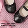 DREAM PAIRS Toddler Girls Dress Shoes Party Wedding Flower Girl Ballet Flats(Black/Pu)