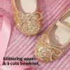 DREAM PAIRS Toddler Girls Dress Shoes Party Wedding Flower Girl Ballet Flats(Gold)