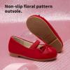 DREAM PAIRS Toddler Girls Dress Shoes Party Wedding Flower Girl Ballet Flats(Red-pu)