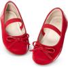 DREAM PAIRS Toddler Girls Dress Shoes Party Wedding Flower Girl Ballet Flats(Red-pu)