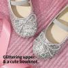 DREAM PAIRS Toddler Girls Dress Shoes Party Wedding Flower Girl Ballet Flats(Silver)