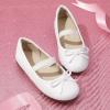 DREAM PAIRS Toddler Girls Dress Shoes Party Wedding Flower Girl Ballet Flats(White/Pu)
