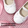 DREAM PAIRS Toddler Girls Dress Shoes Party Wedding Flower Girl Ballet Flats(White/Pu)