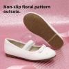 DREAM PAIRS Toddler Girls Dress Shoes Party Wedding Flower Girl Ballet Flats(White/Pu)