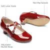 Dream Pairs Girls Dress Shoes Mary Jane High Heel Round Toe Straps Pumps Flower Wedding Party Princess Flats for Little/Big Kids(Red)