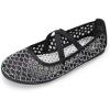 DREAM PAIRS Girls Ballerina Dress Shoes Mary Jane Flats(Black-sheer)