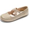 DREAM PAIRS Girls Ballerina Dress Shoes Mary Jane Flats(Gold)