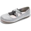 DREAM PAIRS Girls Ballerina Dress Shoes Mary Jane Flats(Silver)