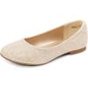 DREAM PAIRS Girls Dress Shoes Slip on Ballerina Flats for Wedding/Party(Gold/Glitter)