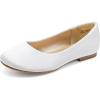 DREAM PAIRS Girls Dress Shoes Slip on Ballerina Flats for Wedding/Party(White/Satin)