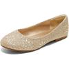 DREAM PAIRS Girls Dress Shoes Slip-on Rhinestone Glitter Ballet Flats for Wedding, Party, Birthday, Prom, Little Kid/Big Kid(Nina-100-gold Glitter)